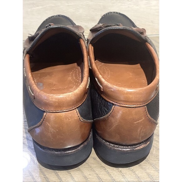 Allen Edmonds Moccasin Loafers Shoes Mens Sz 10 D Leather Black Brown Nashua tas - Picture 3 of 10